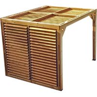 Pérgola de jardín de madera 313x234 cm – Toldo con protección visual ajustable – Tratamiento térmico 215°C – THO2331VT Foresta