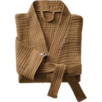 Peignoir kimono mixte Gaze de coton unie Gaïa - Gaïa Camel - Taille L/XL - Gaia Camel -