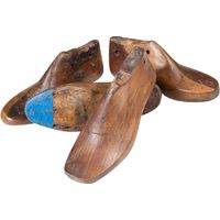 Set 2 Old wooden antiqued sized and shaped assorted shoe making