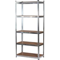 Scaffale in metallo zincato con 5 ripiani MDF rinforzati - 90x40x180H cm