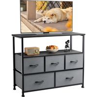 Sweetcrispy Kommode mit Schubladen - kommoden & Sideboards für Schlafzimmer Geeignet, Komodenschrank mit 5 Schubladen, TV-Schrank mit Stabilem Stahlrahmen, Ideal für Schlafzimmer, Wohnzimmer