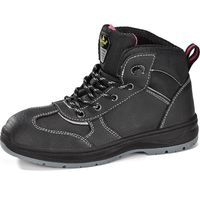 Safetoe Chaussures de sécurité pour femme avec dessus en cuir de vache résistant à l'eau et semelle intermédiaire en acier anti-clous, semelle intérieure confortable en gel robuste, Cheville