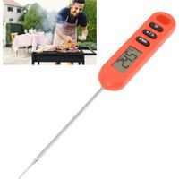 Thermomètre Digital Cuisine Thermomètre Instantané Barbecue Thermomètre Alimentaire Prolongé Rouge ABS CR2032 260mm Inclus Manuel Français