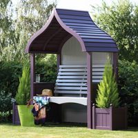 AFK Orchard Arbour Wooden Garden Seat Chair Lavender Purple & Stone FSC