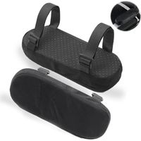 Cojines para reposabrazos, juego de 2 sillas, 3 cm de grosor, color negro. Cojines para reposabrazos con espuma viscoelástica, cojines ergonómicos antideslizantes con fundas de soporte.