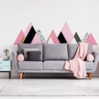 Stickers muraux - Décoration chambre salon - Autocollant Sticker mural géant montagnes scandinaves HOGGAR - 110x165cm