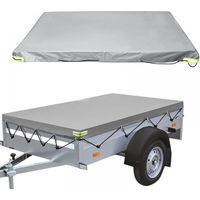 Bâche plate pour remorque - 214x122x10cm - 420 D - Étanche à la poussière - Pour remorque de 750 kg - Gris