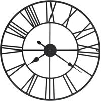 Vidaxl – Horloge murale vintage 80 cm – Cadre en métal noir – Mouvements à quartz précis – Style rétro avec chiffres romains