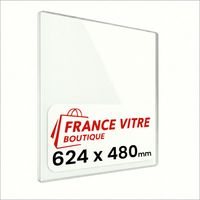 624 x 480 x 4 mm - Vitre de cheminée pour insert et poêle à bois - verre de rechange - France Vitre - jusqu'à 800°C - 480 x 624 x 4 mm