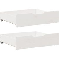 Under-Bed Drawers 2 pcs White 65x55x17 cm Solid Wood Pine vidaXL