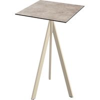 Infinity Tripod mange-debout avec piètement sable + plateau HPL Moonstone 70x70 cm - Feros