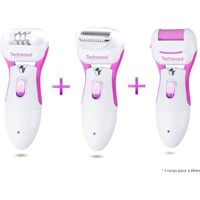 3 en 1 Epilateur-Rasoir-Râpe techwood TREP-351 240V - Lumière éclairant la zone traitée - Coloris Blanc