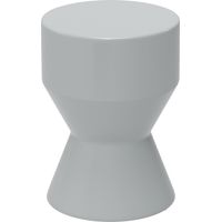 Sitzhocker aus Keramik 120kg belastbar Ø33 x 45,5 cm Wetterfest Garten Hocker in Sanduhrform Blumenhocker Fußhocker für Outdoor Camping Garten Terrasse Balkon Hellgrau Aosom