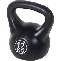 Kettlebell 12 kg haltère poignée ergonomique boule musculation entraînement 27x21x31 cm noir