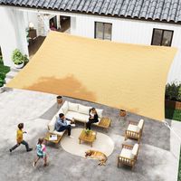 Auvent voile pare-soleil rectangulaire 4x6m protection UV HDPE 185g/m², jaune