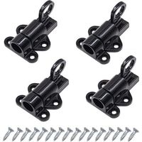 4pcs Door Latch Automatic Door Lock Exterior Door Lock Window Latches Spring Lock Bolts Black Aluminum Band Screws