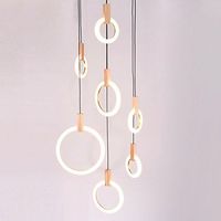 ZMH Lampe à suspension élégante LED Lustre moderne Table à manger Lustre de plafond Lustre à anneau réglable en hauteur pour salon chambre salle à manger hôtel bureau (blanc chaud, 7 lampes)