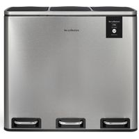Les Collectors Cubo de Basura con Tapa, Acero Inoxidable, Plata, 56 cm