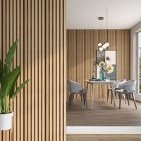 Panel revestimiento pared 270x12.2x2 cm alistonado efecto madera poliestireno Calora Wide Line Natural (0.33 m²)