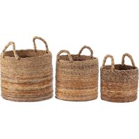 Panier déco naturel tressé main - Teinte naturelle de fibres tressées