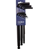 Flaschenset mit 9 langen gebläuten Sechskantschlüsseln mit Kugel 1,5–10 mm 48–9-H Irimo