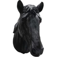 Tête de cheval noir en résine 15 x 21 x 30 cm