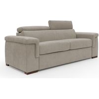 Giunone Schlafsofa mit 18 cm hoher Matratze und verstellbaren Kopfstützen aus wasserfestem Stoff T02 220 cm (mat. 140x297) creme