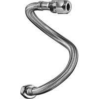 Flexible sanitaire Inox Øintér.8mm - Bicône Ø12 - Mâle 1/2" - 300mm - TAQ BICO
