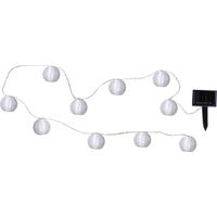 Solar Lampion-Lichterkette ,Festival', Dämmerungssensor, 10 LEDs, weiß, 270cm