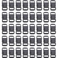 40 boucles à déclenchement latéral en plastique noir de 10 mm (3/8"), clips de rechange pour sacs, colliers pour chiens, sangles et accessoires de sacs à dos