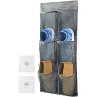 Wall Mounted Shoes Rack with Sticky Hanging Mounts,Shoes Holder Storage Organizer Shelf, Door Shoe Hangers