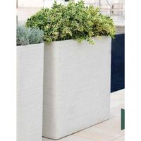 Vaso Fioriera Alta cassetta Alta Rigata Shabby Vasar h 61 cm resina - Colore: Bianco Perla