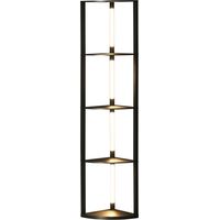 Lampadaire d'Angle avec Étagères à 4 Niveaux Lampe LED Dimmable pour Salon Noir 41x29,5x163,5 cm - PANGIVO