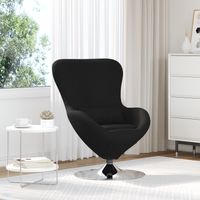 Chaise Œuf Tissu Noir vidaXL