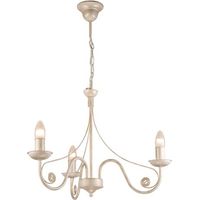 Lustre d'intérieur blanc shabby chic au design de chandelier en style campagnard à 3 lumières 3xE14 - Blanc