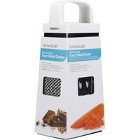 KitchenCraft Rallador de queso de 4 caras, acero inoxidable, 21 cm de alto, plateado