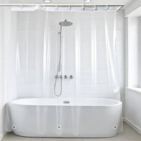 Tenda da doccia trasparente 180 x 180 cm, PEVA impermeabile e antimuffa, tenda da doccia trasparente