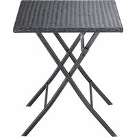 Rattan folding table black 63x73cm outdoorindoor use