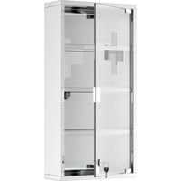 Armadietto Medicinale Cassetta Porta Medicina a Quattro Ripiani in Acciaio Inox 30 x 12 x 60cm