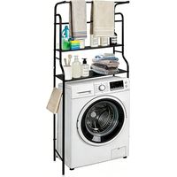 Haloyo® Badezimmerregal, Hängeregal mit 3 Ablagen, für Bad, WC und Balkon, 65 x 25 x 160 cm – Schwarz