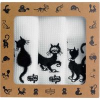 Torchons Dubout Les Chats Brodés Design Félin Brodé, Coton Absorbant - Winkler