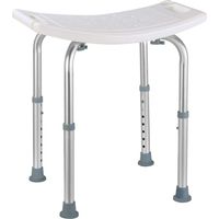Badehocker, Duschhocker, Duschstuhl, 8 Höhenstufen von 38 bis 55 cm, Anti-Rutsch-Füße, Aluminiumfüße