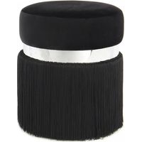 Tabouret semi artisanal ZALE 38x38 noir et gris