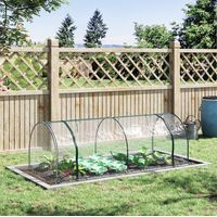 Serra da giardino 250x100x80 cm trasparente in plastica con porta avvolgibile e telaio stabile