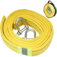 Cinghia di traino per carichi pesanti con due ganci di sicurezza a D per verricello, capacità di 5 tonnellate e lunghezza di 5 m