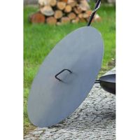 Couvercle de brasero rond en acier-Ø 60cm-Acier naturel-60 ---Acier naturel