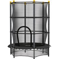 Trampolino per bambini con rete di sicurezza e pali imbottiti Ø140x190 cm Nero