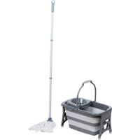 Set Mocio con Secchio e Wringer Sistema di Mocio con Secchio Pieghevole 18 Litri