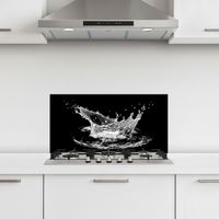 CRÉDENCE CUISINE Eau - Splash - Eau - Noir 60x30 cm