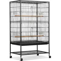 Homevive Jaulas para Pajaros/Pajarera Grande-con Soporte de Ruedas--para Mascota-52x79x131cm-Negro